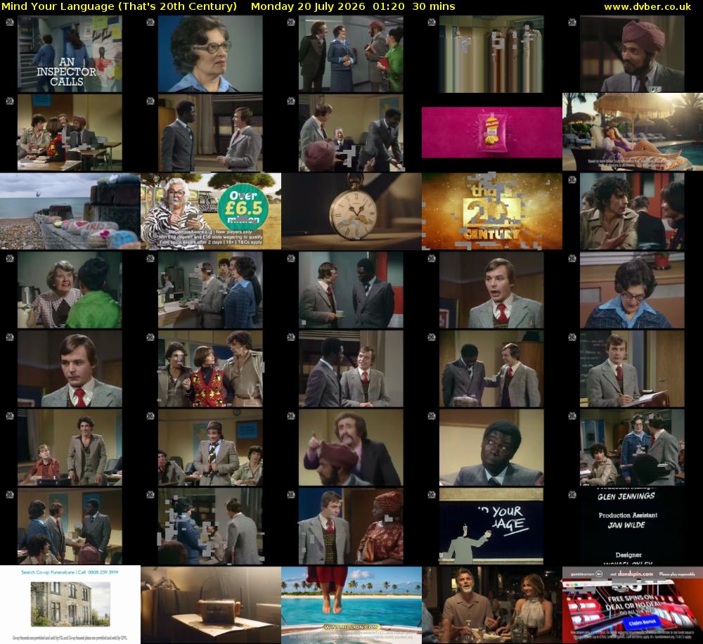 Mind Your Language (That's 20th Century) Monday 20 July 2026 01:20 - 01:50