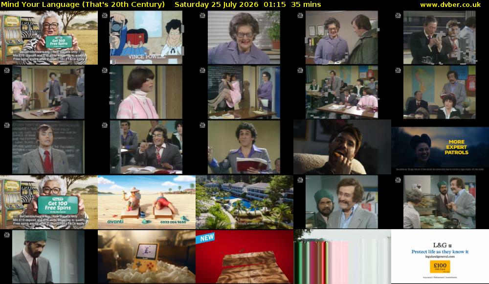 Mind Your Language (That's 20th Century) Saturday 25 July 2026 01:15 - 01:50