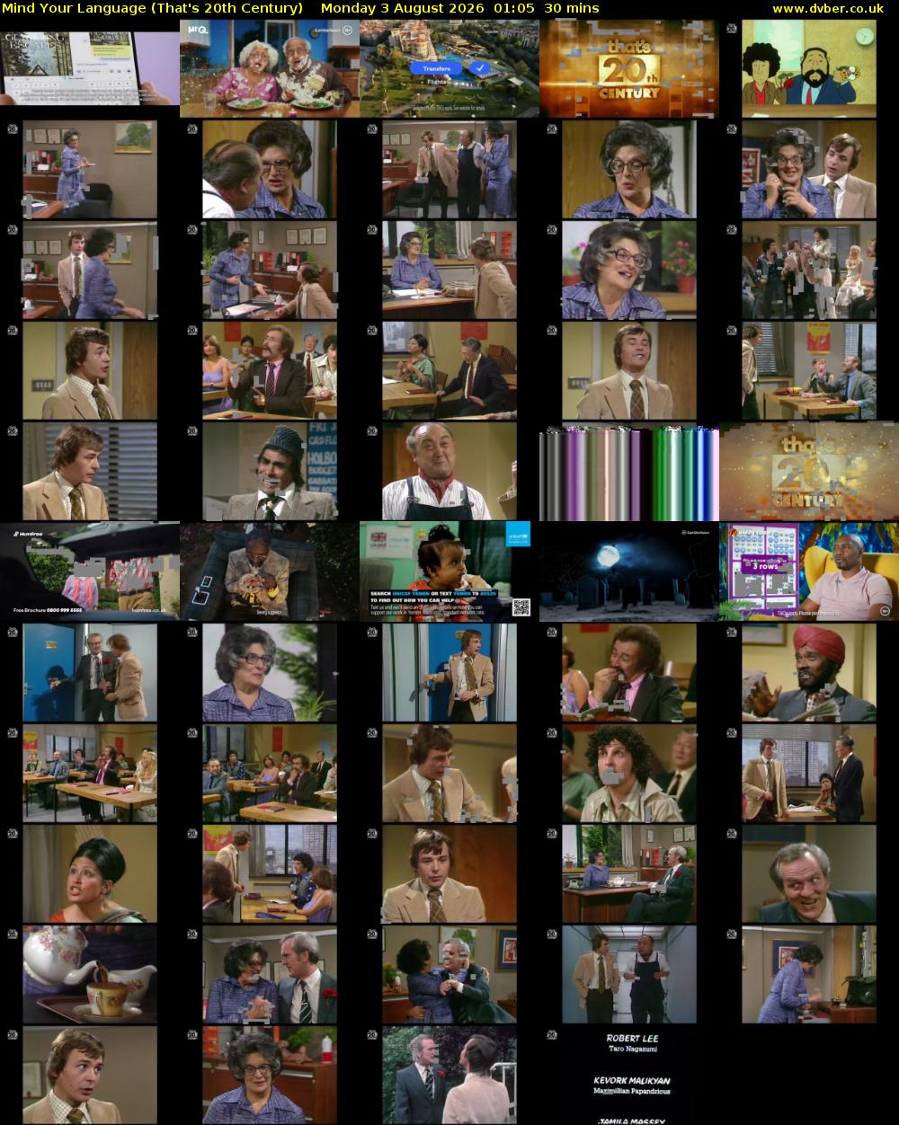 Mind Your Language (That's 20th Century) Monday 3 August 2026 01:05 - 01:35
