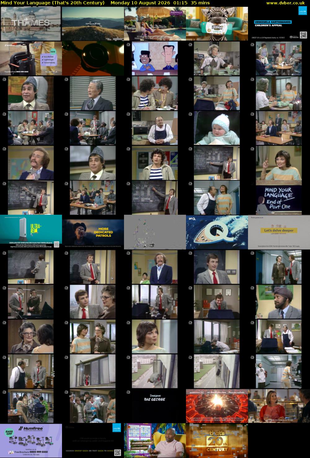 Mind Your Language (That's 20th Century) Monday 10 August 2026 01:15 - 01:50