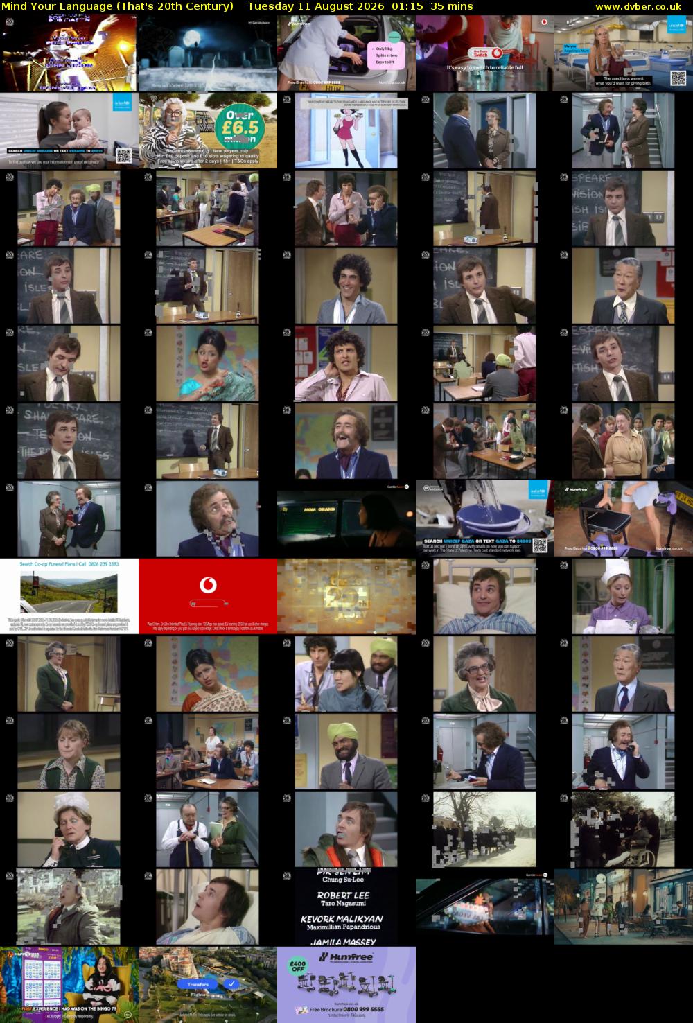 Mind Your Language (That's 20th Century) Tuesday 11 August 2026 01:15 - 01:50