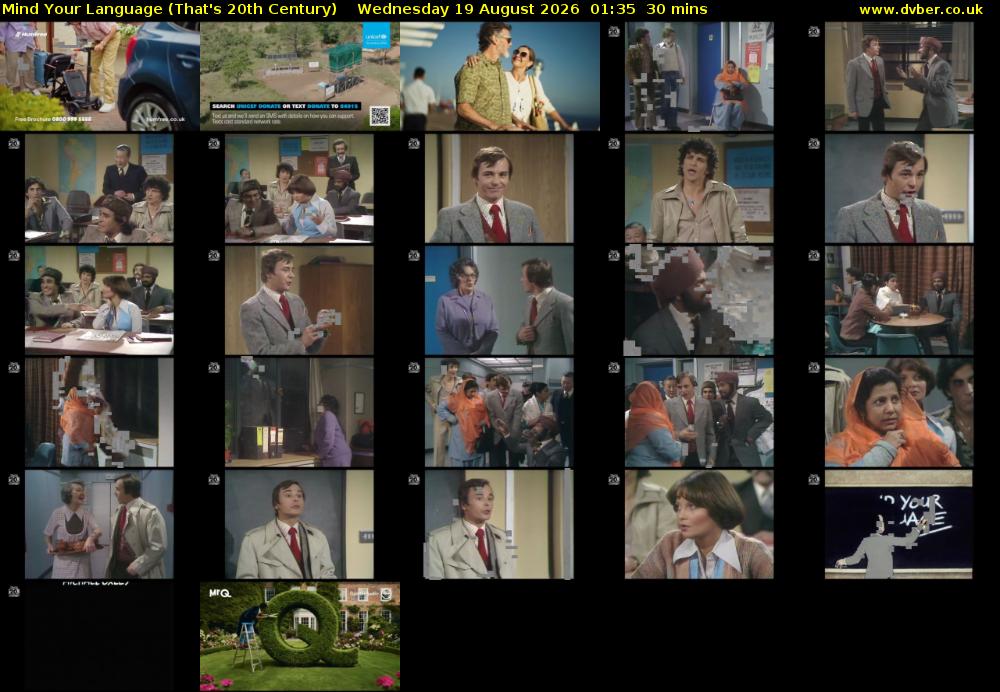 Mind Your Language (That's 20th Century) Wednesday 19 August 2026 01:35 - 02:05