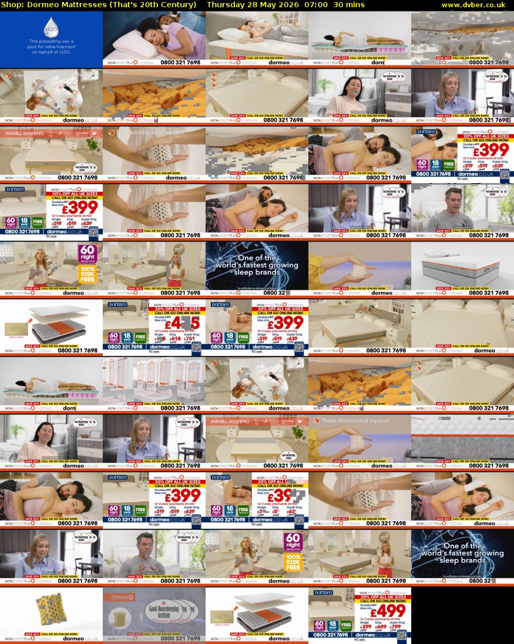 Shop: Dormeo Mattresses (That's 20th Century) Thursday 28 May 2026 07:00 - 07:30