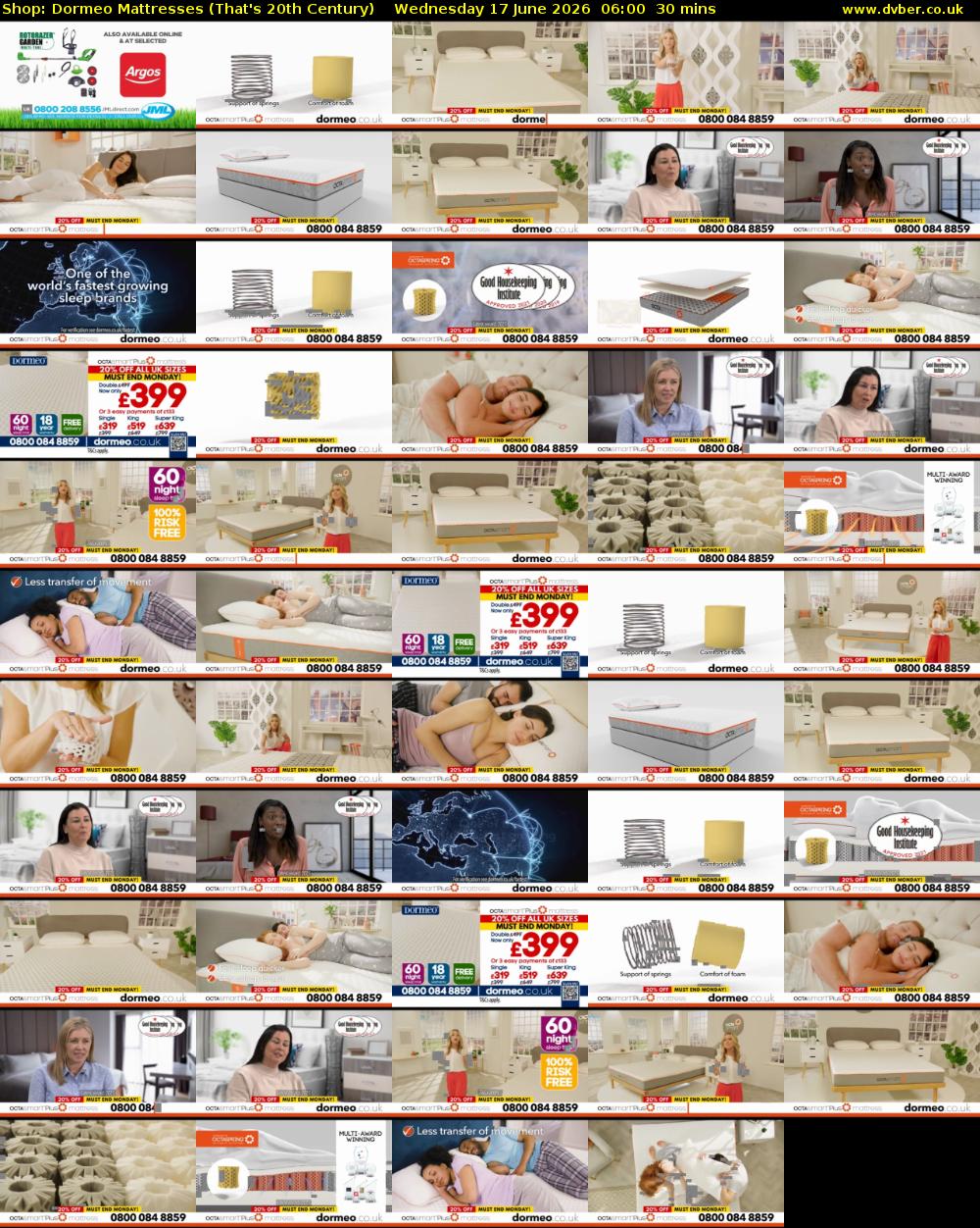Shop: Dormeo Mattresses (That's 20th Century) Wednesday 17 June 2026 06:00 - 06:30