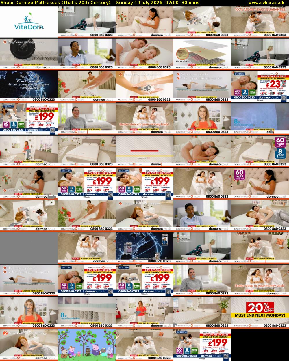 Shop: Dormeo Mattresses (That's 20th Century) Sunday 19 July 2026 07:00 - 07:30