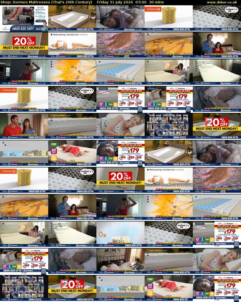 Shop: Dormeo Mattresses (That's 20th Century) Friday 31 July 2026 07:00 - 07:30