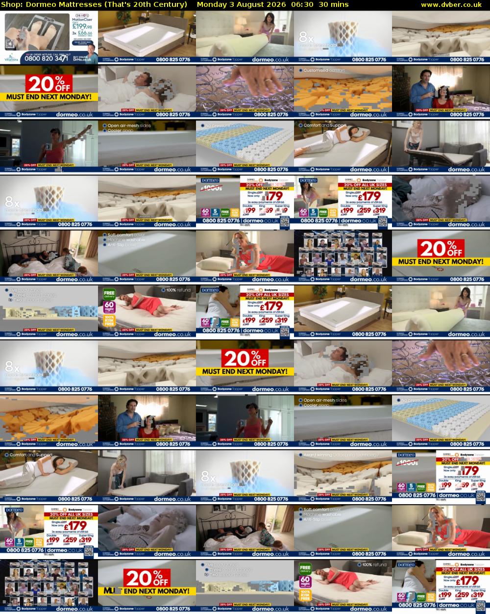 Shop: Dormeo Mattresses (That's 20th Century) Monday 3 August 2026 06:30 - 07:00