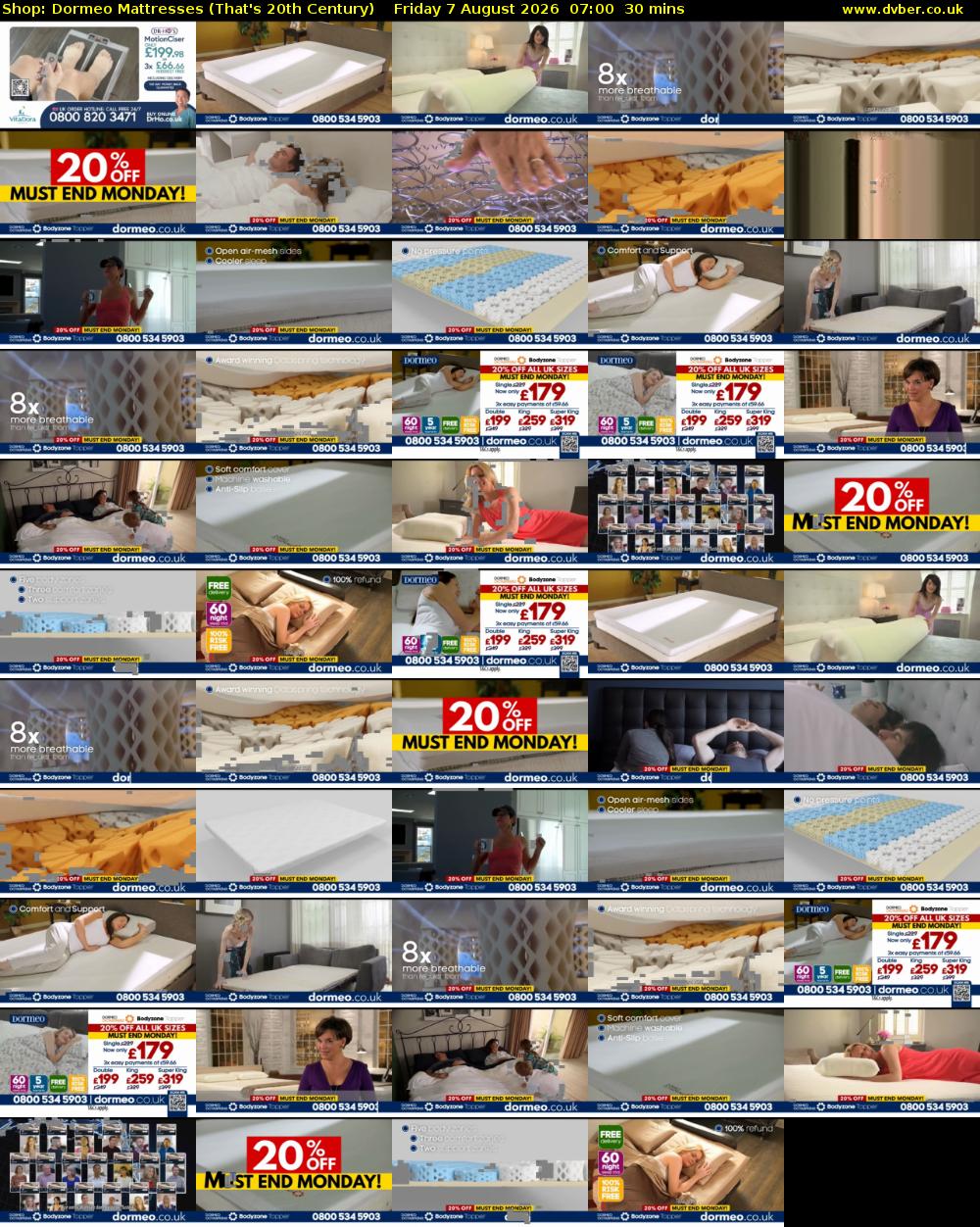 Shop: Dormeo Mattresses (That's 20th Century) Friday 7 August 2026 07:00 - 07:30