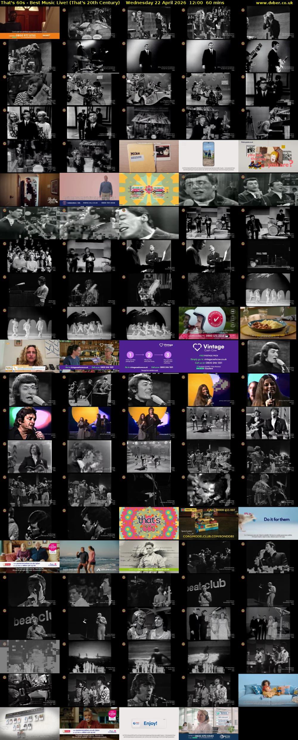 That's 60s - Best Music Live! (That's 20th Century) Wednesday 22 April 2026 12:00 - 13:00