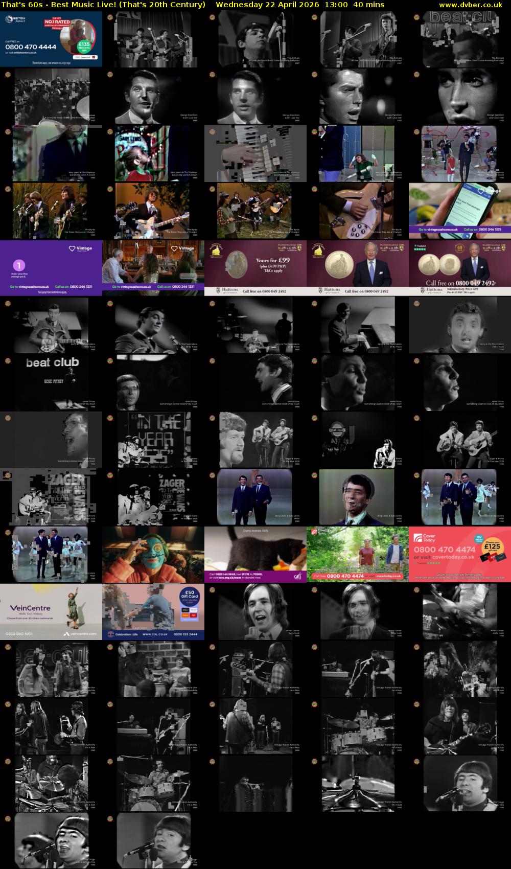 That's 60s - Best Music Live! (That's 20th Century) Wednesday 22 April 2026 13:00 - 13:40