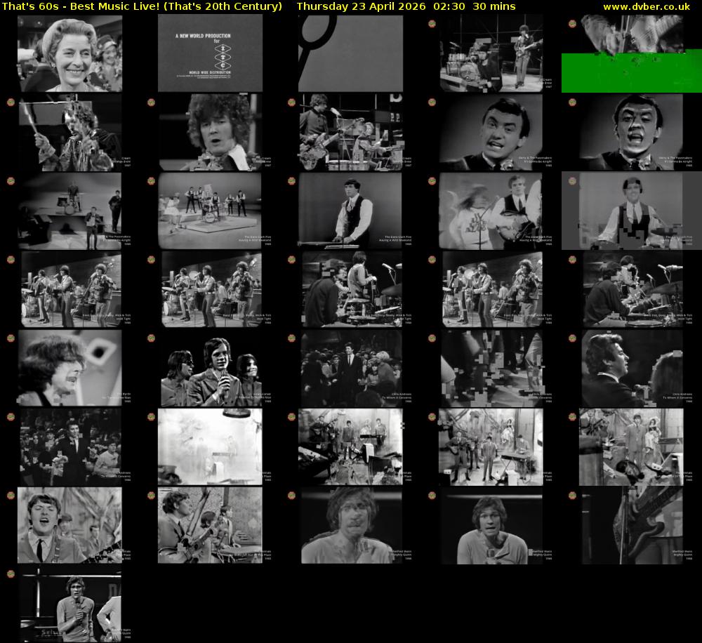 That's 60s - Best Music Live! (That's 20th Century) Thursday 23 April 2026 02:30 - 03:00