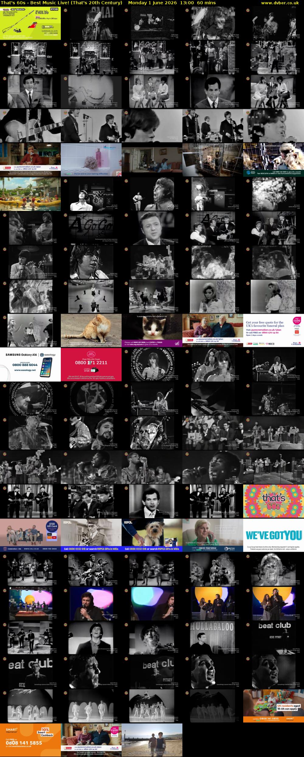 That's 60s - Best Music Live! (That's 20th Century) Monday 1 June 2026 13:00 - 14:00