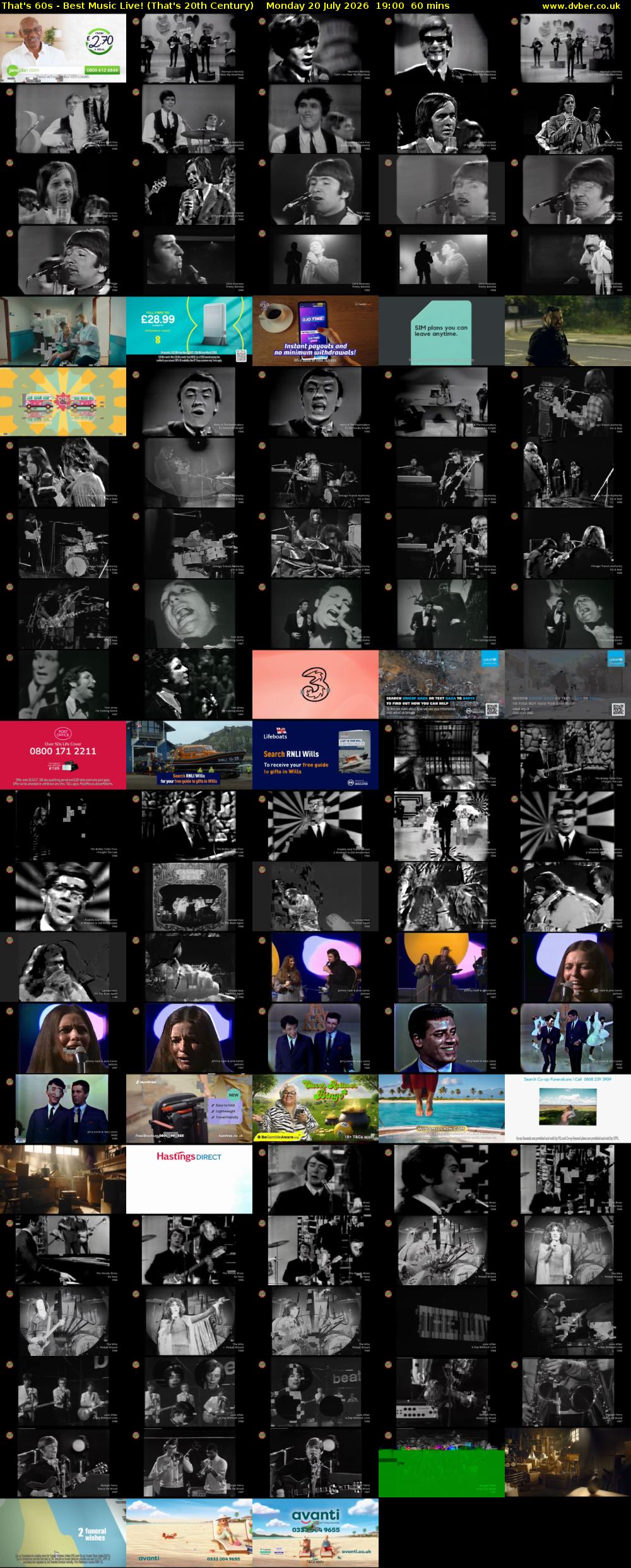 That's 60s - Best Music Live! (That's 20th Century) Monday 20 July 2026 19:00 - 20:00