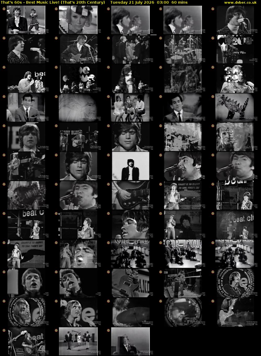 That's 60s - Best Music Live! (That's 20th Century) Tuesday 21 July 2026 03:00 - 04:00