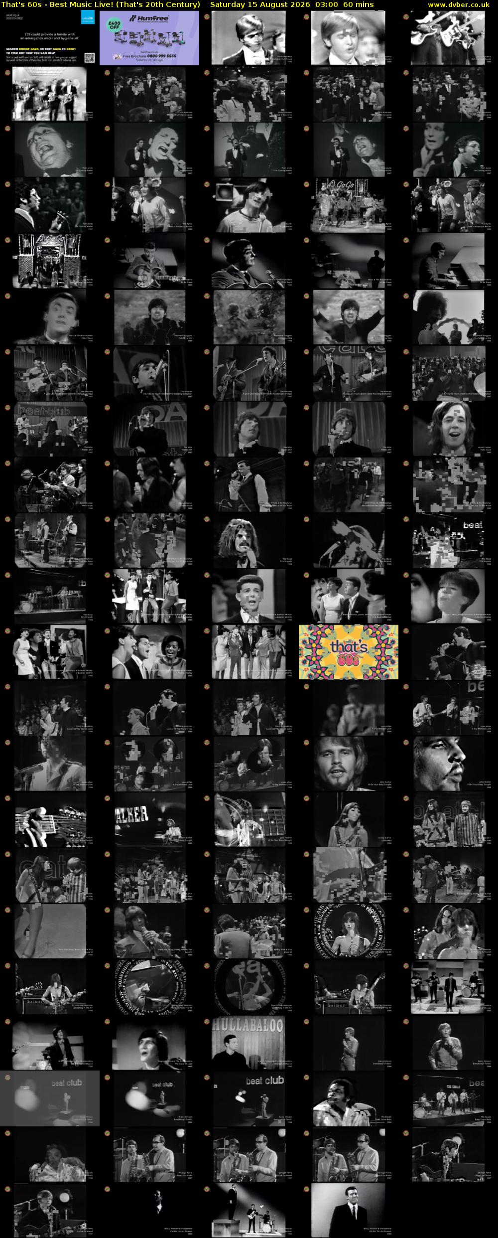 That's 60s - Best Music Live! (That's 20th Century) Saturday 15 August 2026 03:00 - 04:00