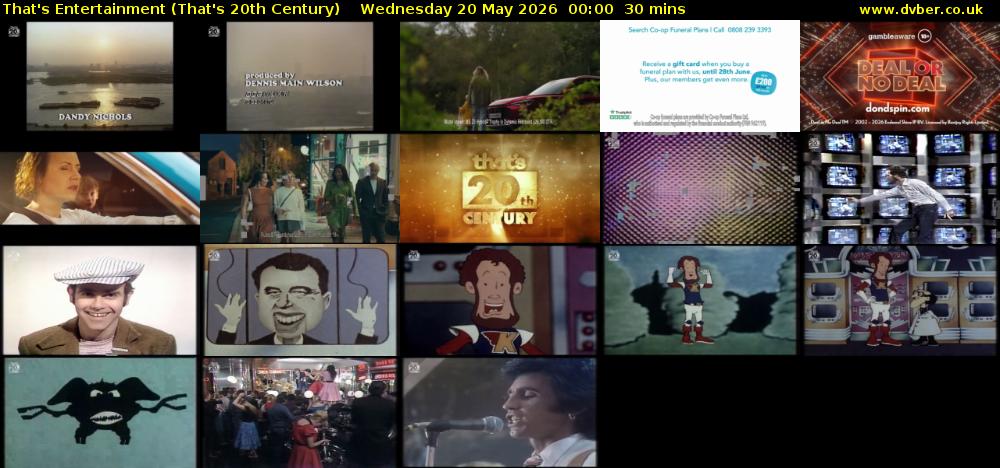 That's Entertainment (That's 20th Century) Wednesday 20 May 2026 00:00 - 00:30