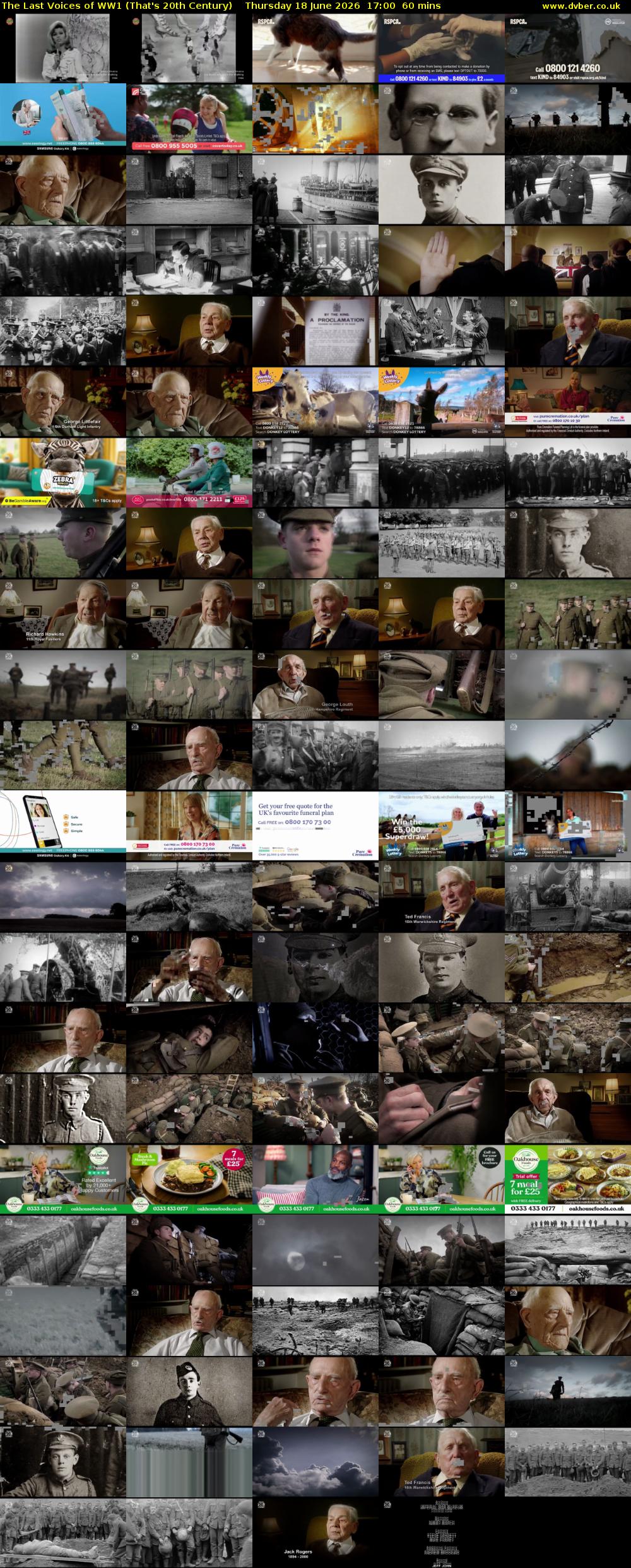 The Last Voices of WW1 (That's 20th Century) Thursday 18 June 2026 17:00 - 18:00