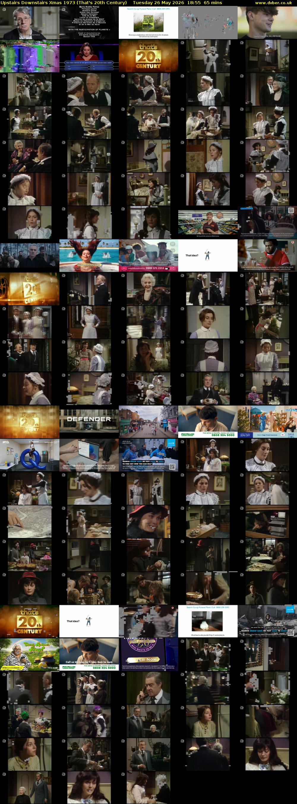 Upstairs Downstairs Xmas 1973 (That's 20th Century) Tuesday 26 May 2026 18:55 - 20:00