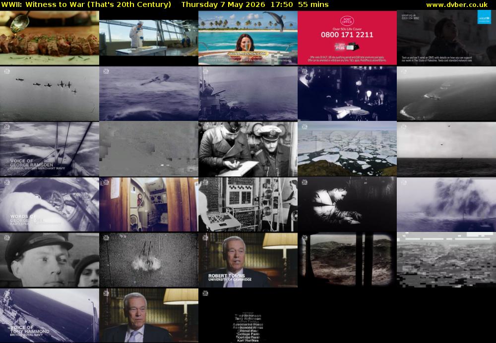 WWII: Witness to War (That's 20th Century) Thursday 7 May 2026 17:50 - 18:45