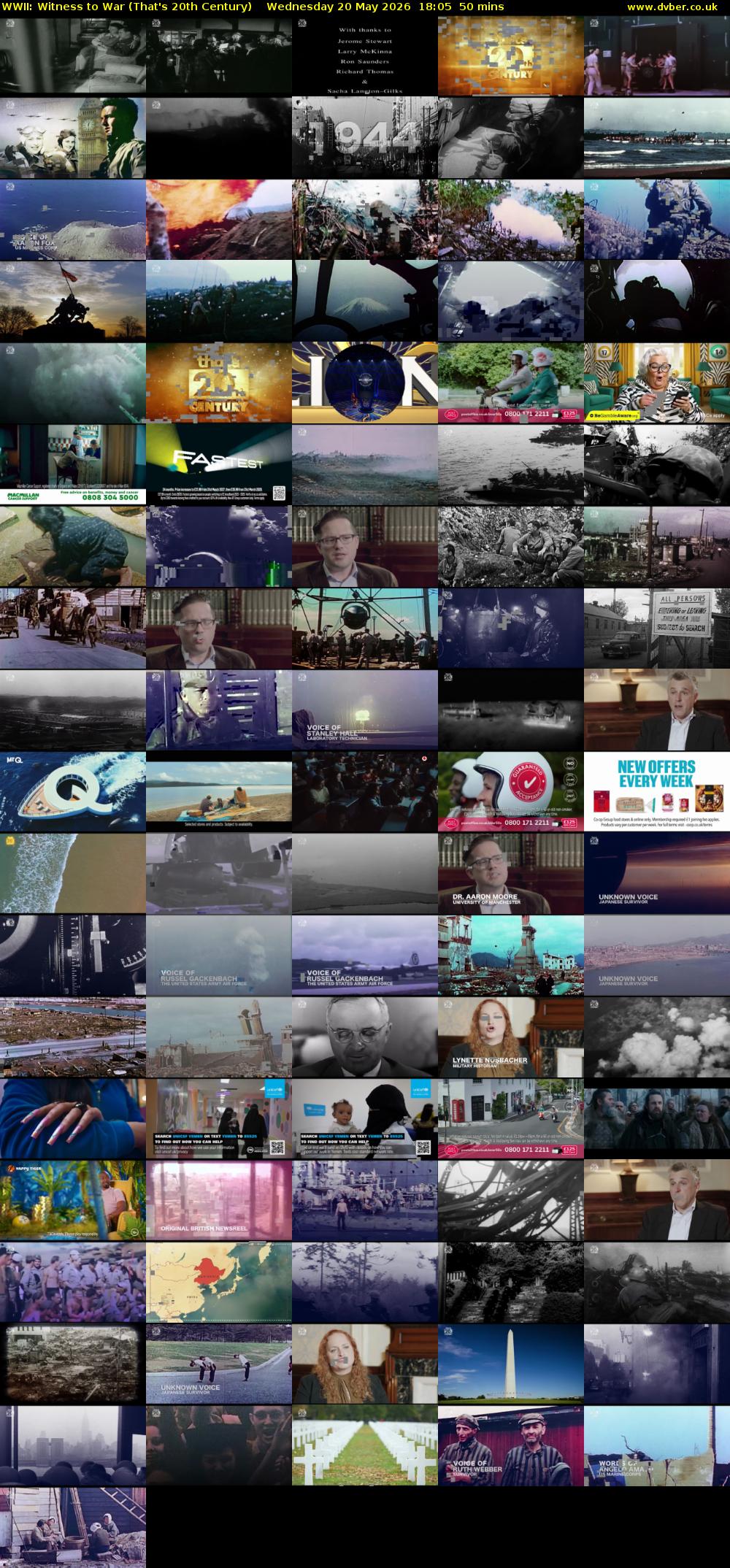 WWII: Witness to War (That's 20th Century) Wednesday 20 May 2026 18:05 - 18:55