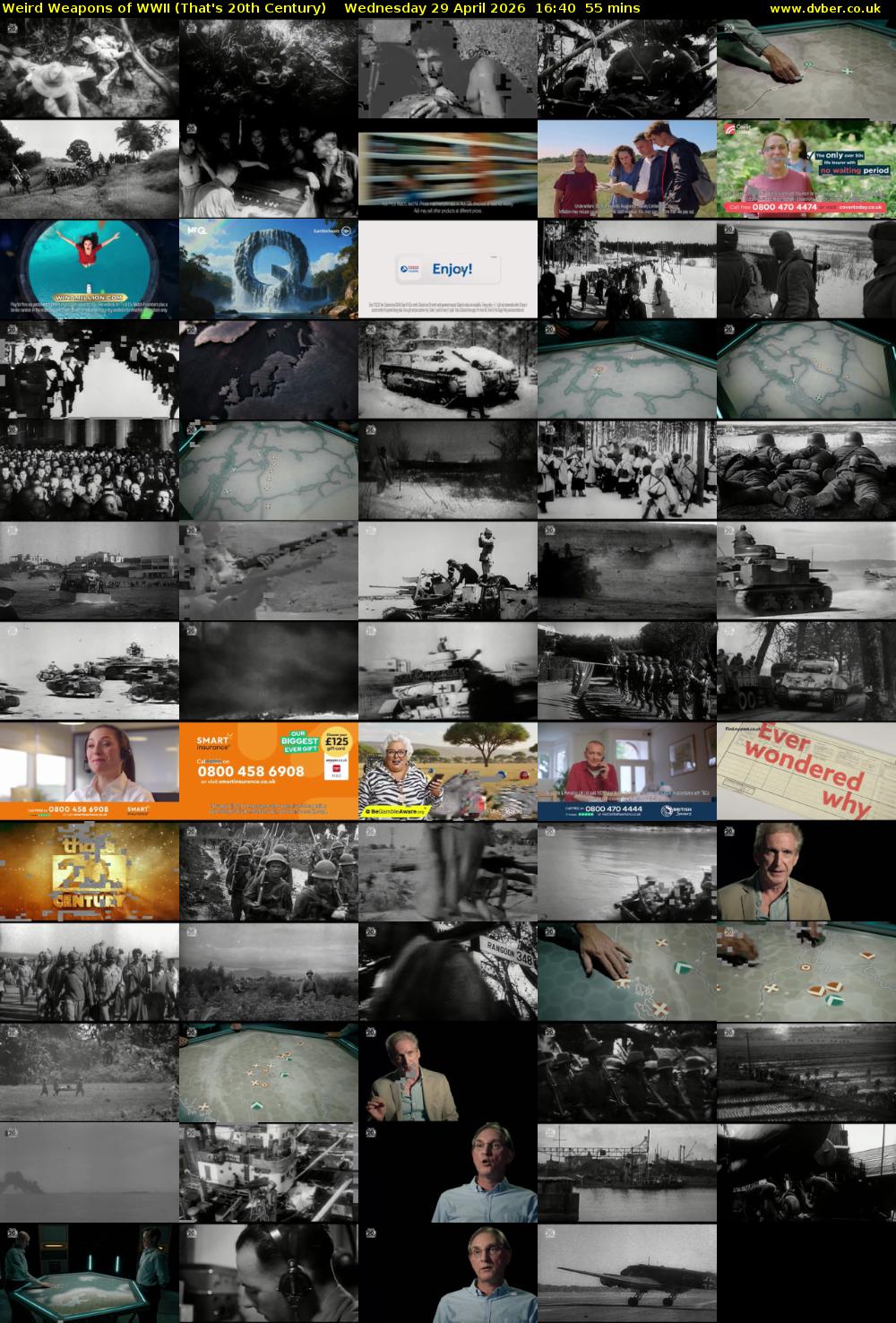 Weird Weapons of WWII (That's 20th Century) Wednesday 29 April 2026 16:40 - 17:35
