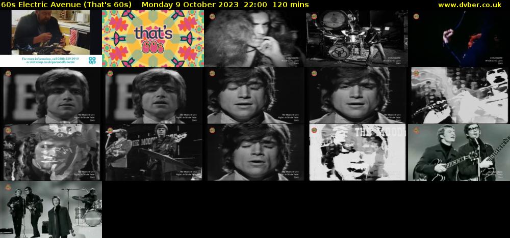 60s Electric Avenue (That's 60s) Monday 9 October 2023 22:00 - 00:00