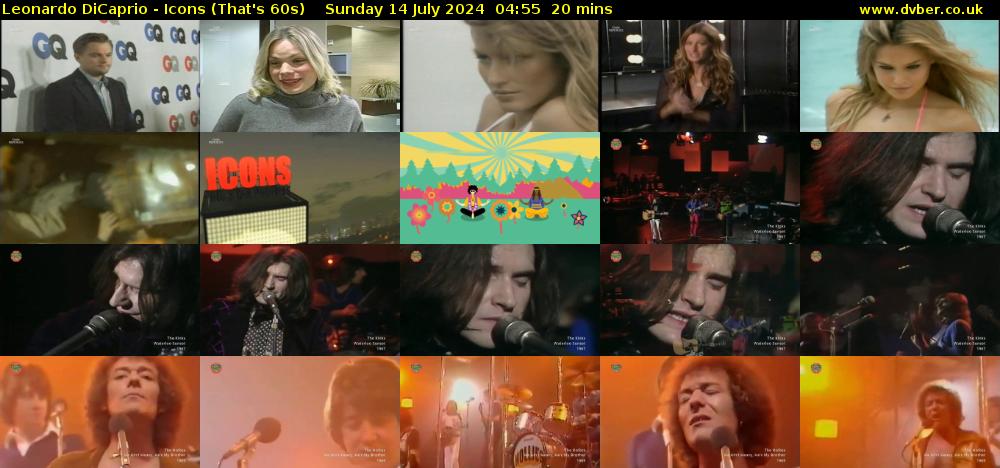 Leonardo DiCaprio - Icons (That's 60s) Sunday 14 July 2024 04:55 - 05:15
