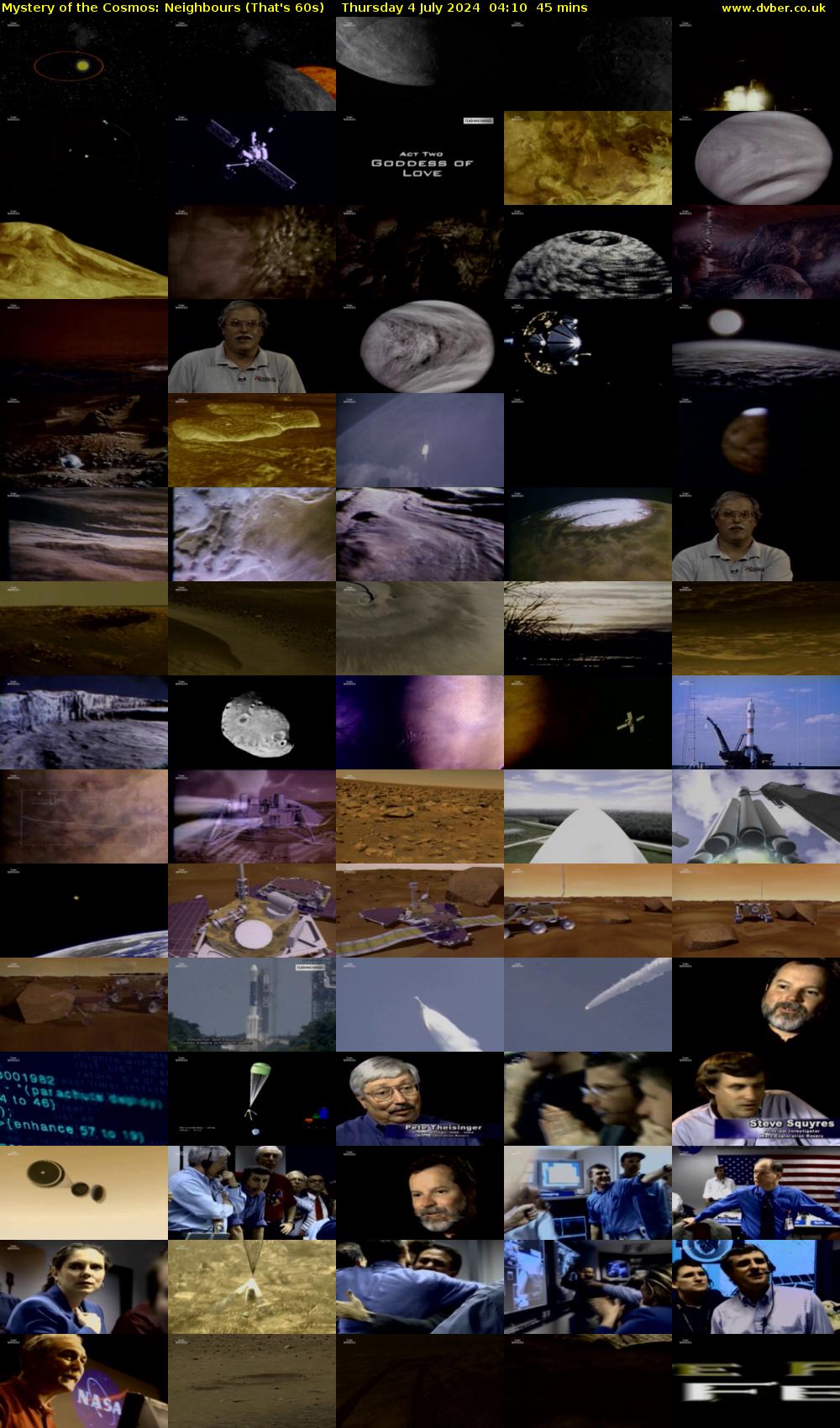 Mystery of the Cosmos: Neighbours (That's 60s) Thursday 4 July 2024 04:10 - 04:55