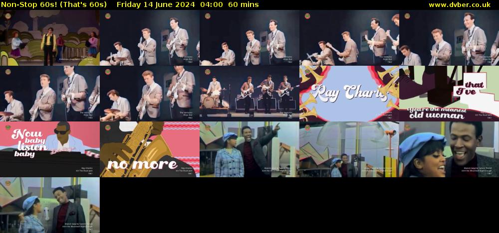 Non-Stop 60s! (That's 60s) Friday 14 June 2024 04:00 - 05:00