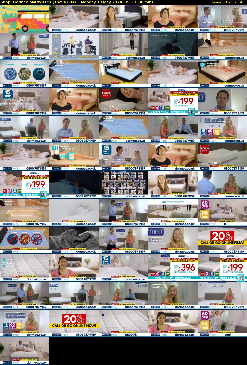 Shop: Dormeo Mattresses (That's 60s) Monday 13 May 2024 05:30 - 06:00