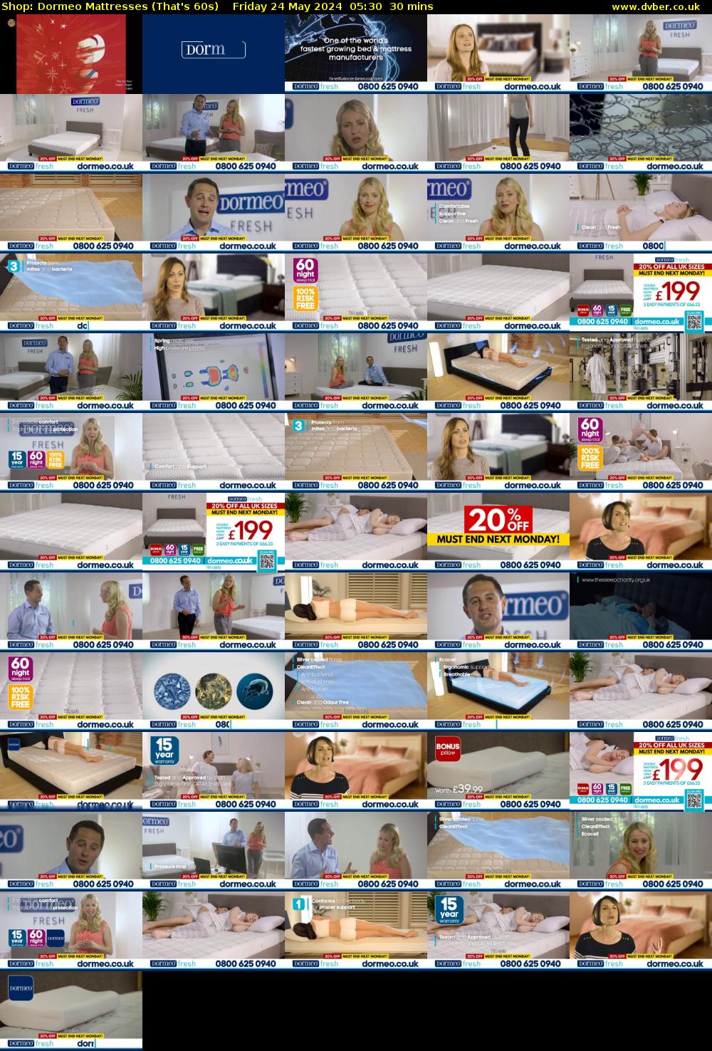 Shop: Dormeo Mattresses (That's 60s) Friday 24 May 2024 05:30 - 06:00