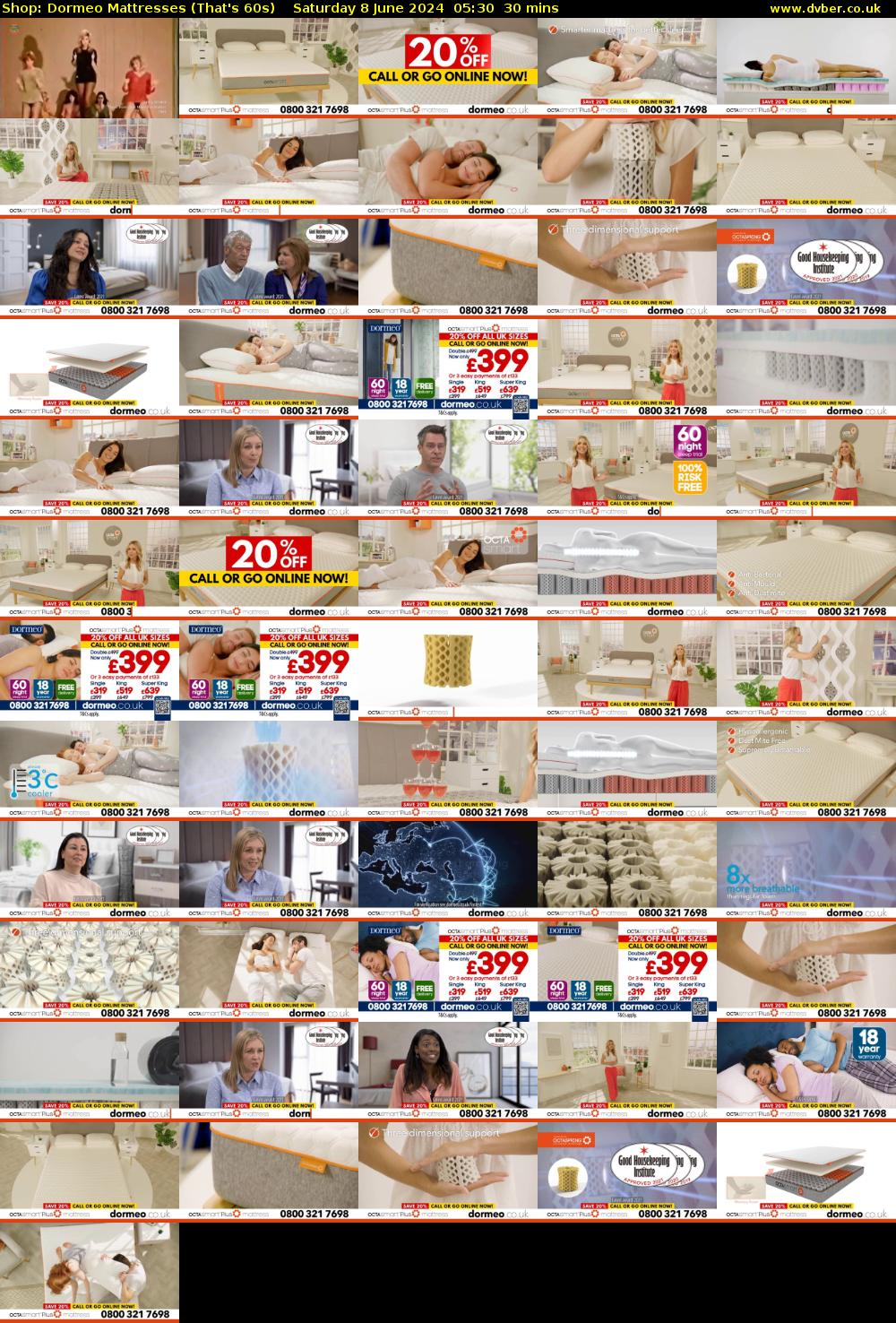 Shop: Dormeo Mattresses (That's 60s) Saturday 8 June 2024 05:30 - 06:00