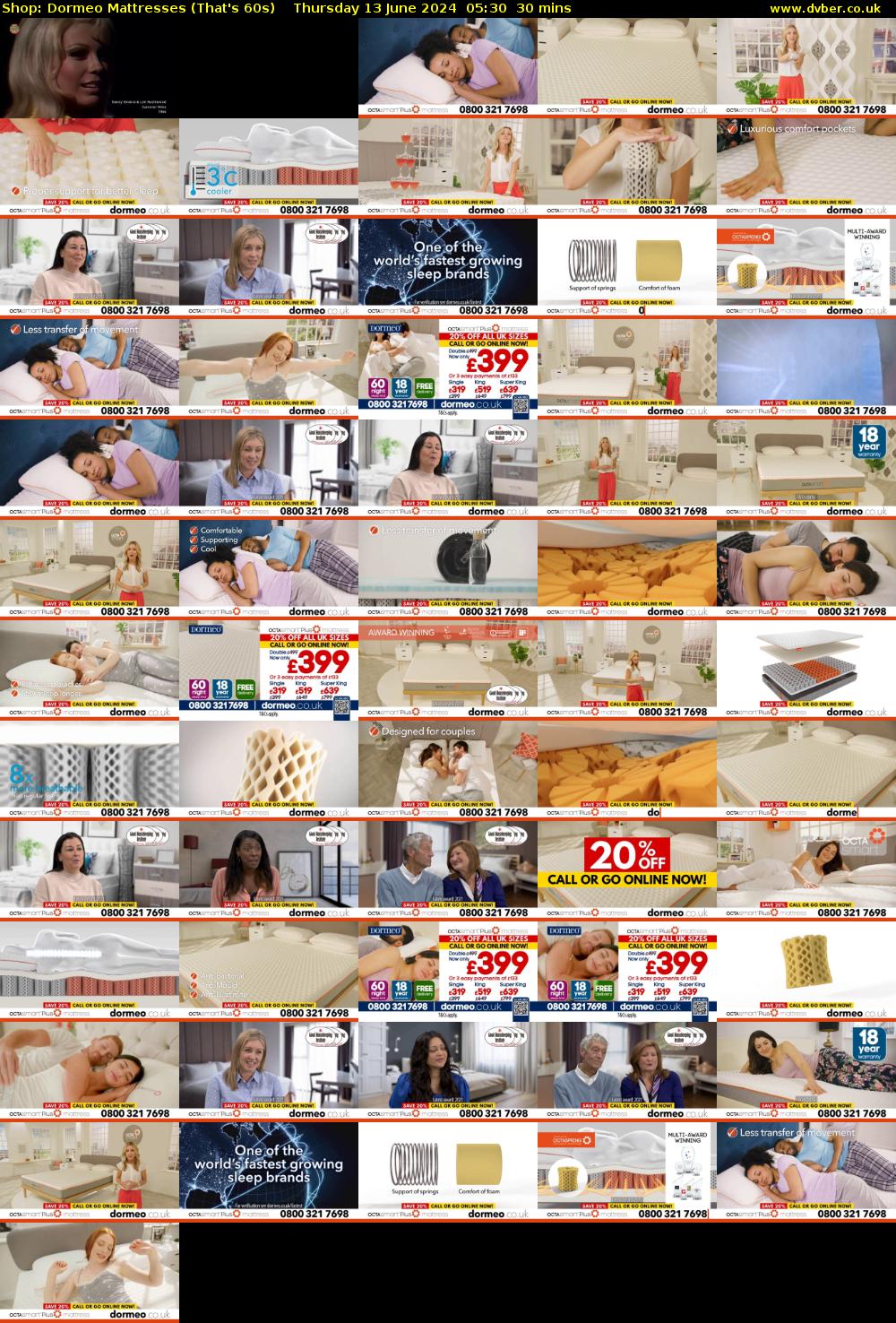 Shop: Dormeo Mattresses (That's 60s) Thursday 13 June 2024 05:30 - 06:00