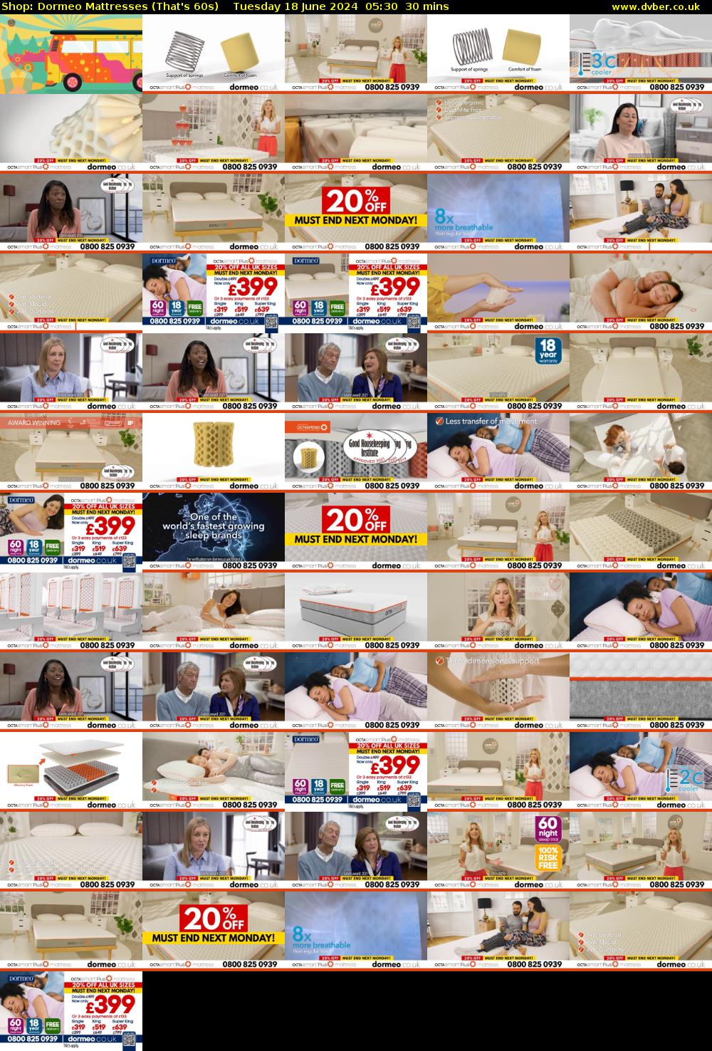 Shop: Dormeo Mattresses (That's 60s) Tuesday 18 June 2024 05:30 - 06:00