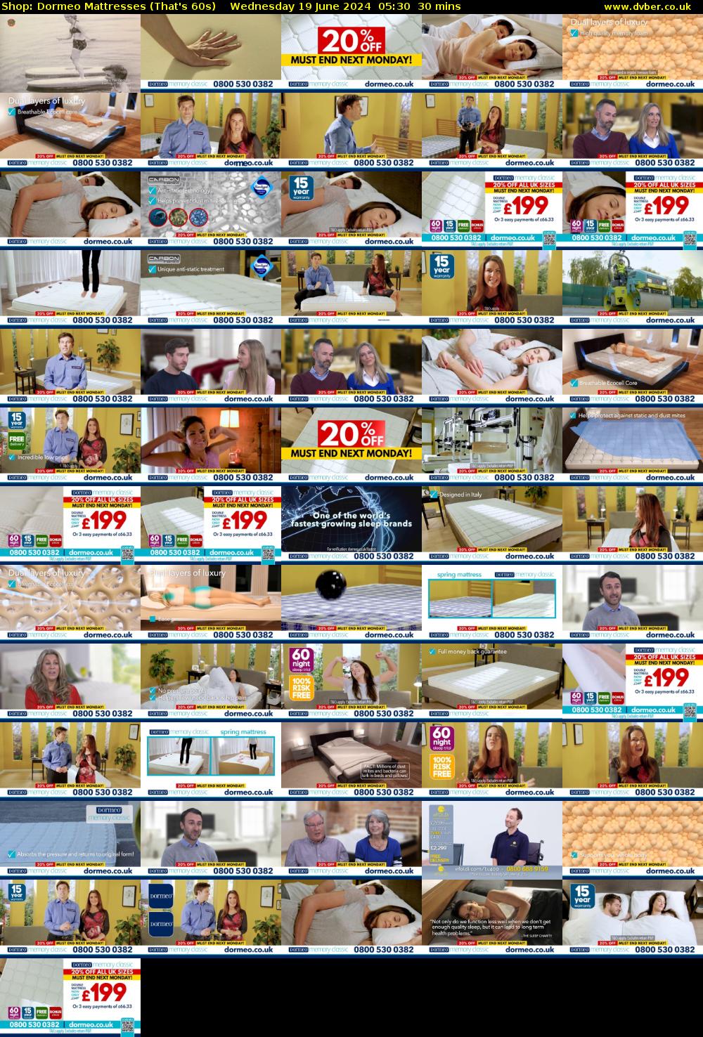 Shop: Dormeo Mattresses (That's 60s) Wednesday 19 June 2024 05:30 - 06:00