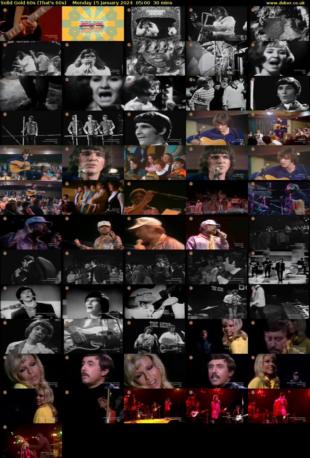Solid Gold 60s (That's 60s) Monday 15 January 2024 05:00 - 05:30