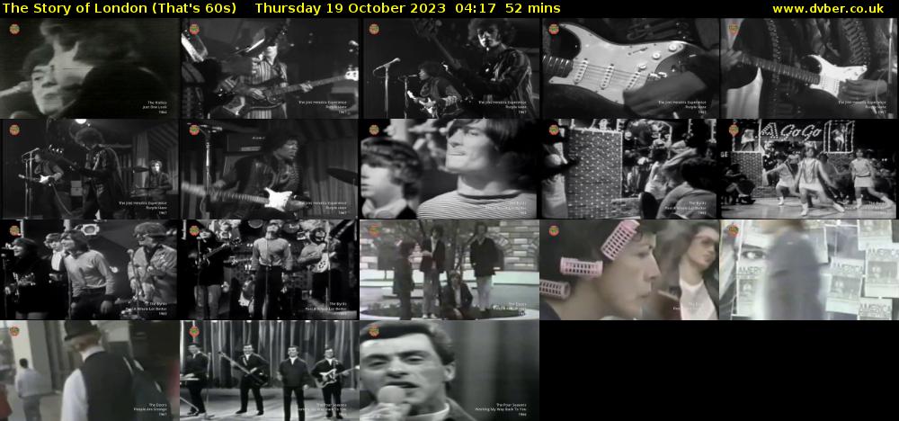 The Story of London (That's 60s) Thursday 19 October 2023 04:17 - 05:09