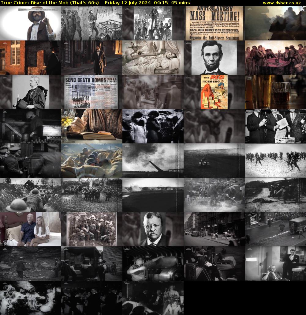 True Crime: Rise of the Mob (That's 60s) Friday 12 July 2024 04:15 - 05:00