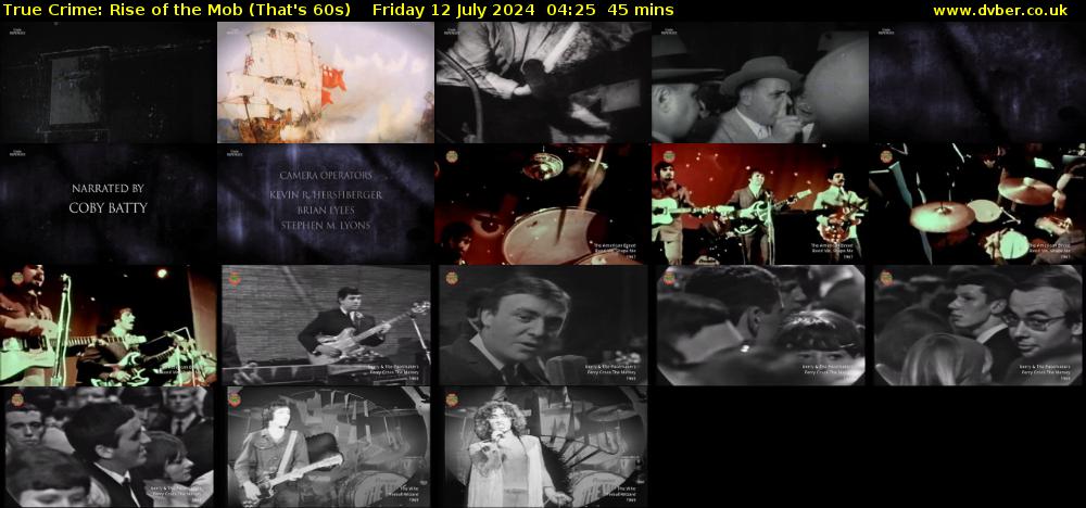 True Crime: Rise of the Mob (That's 60s) Friday 12 July 2024 04:25 - 05:10