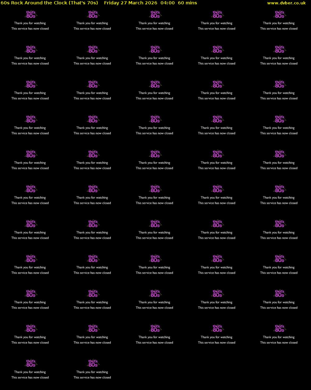 60s Rock Around the Clock (That's 70s) Friday 27 March 2026 04:00 - 05:00