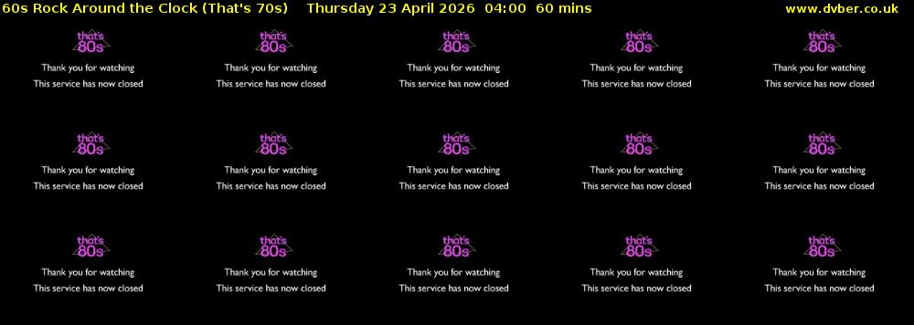60s Rock Around the Clock (That's 70s) Thursday 23 April 2026 04:00 - 05:00