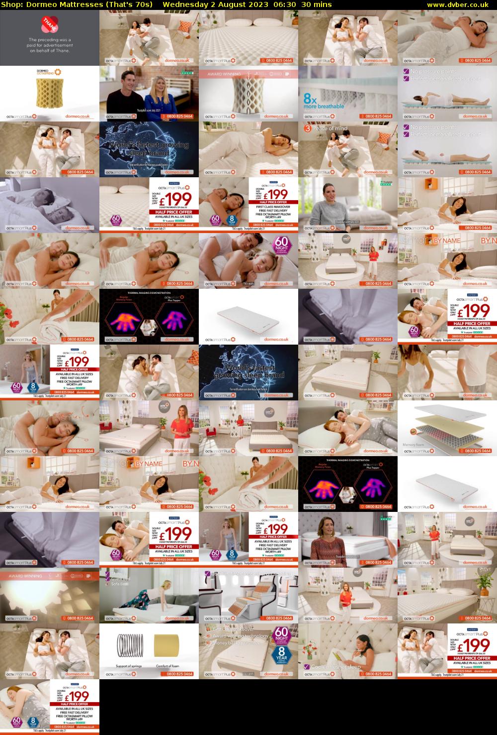 Shop: Dormeo Mattresses (That's 70s) Wednesday 2 August 2023 06:30 - 07:00