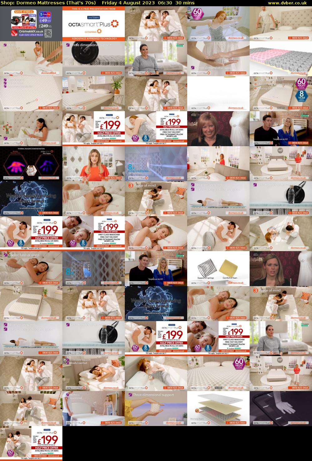 Shop: Dormeo Mattresses (That's 70s) Friday 4 August 2023 06:30 - 07:00