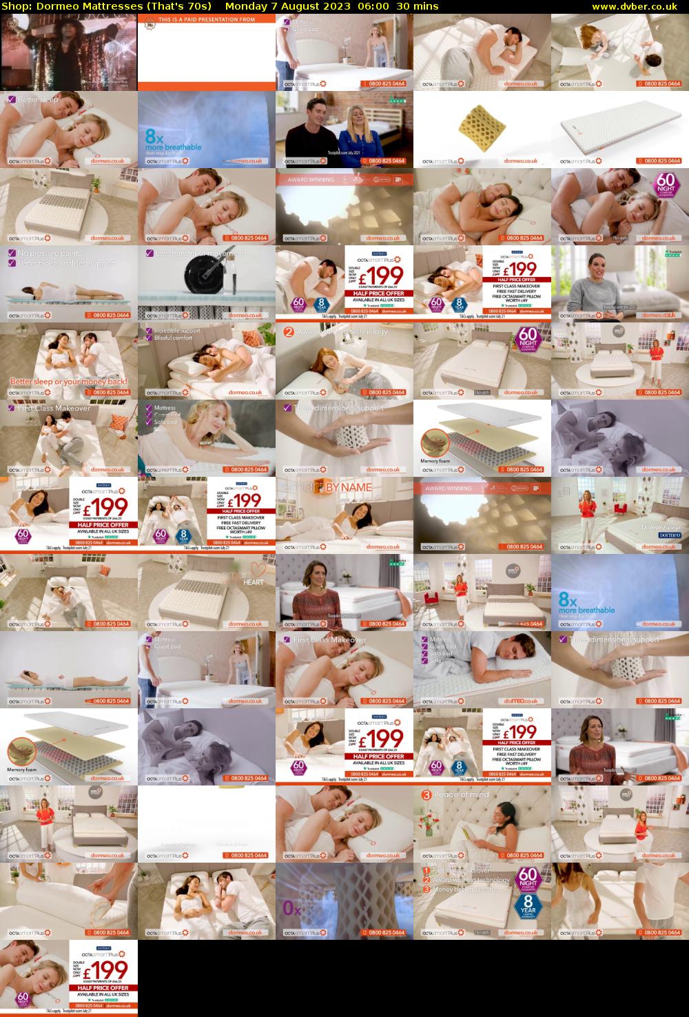 Shop: Dormeo Mattresses (That's 70s) Monday 7 August 2023 06:00 - 06:30