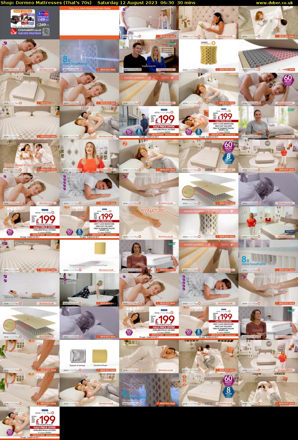 Shop: Dormeo Mattresses (That's 70s) Saturday 12 August 2023 06:30 - 07:00