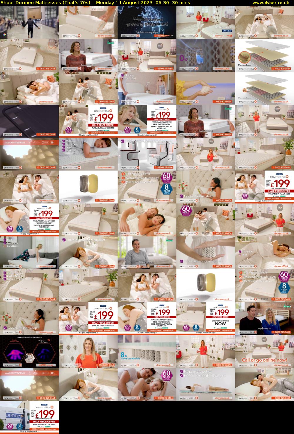 Shop: Dormeo Mattresses (That's 70s) Monday 14 August 2023 06:30 - 07:00