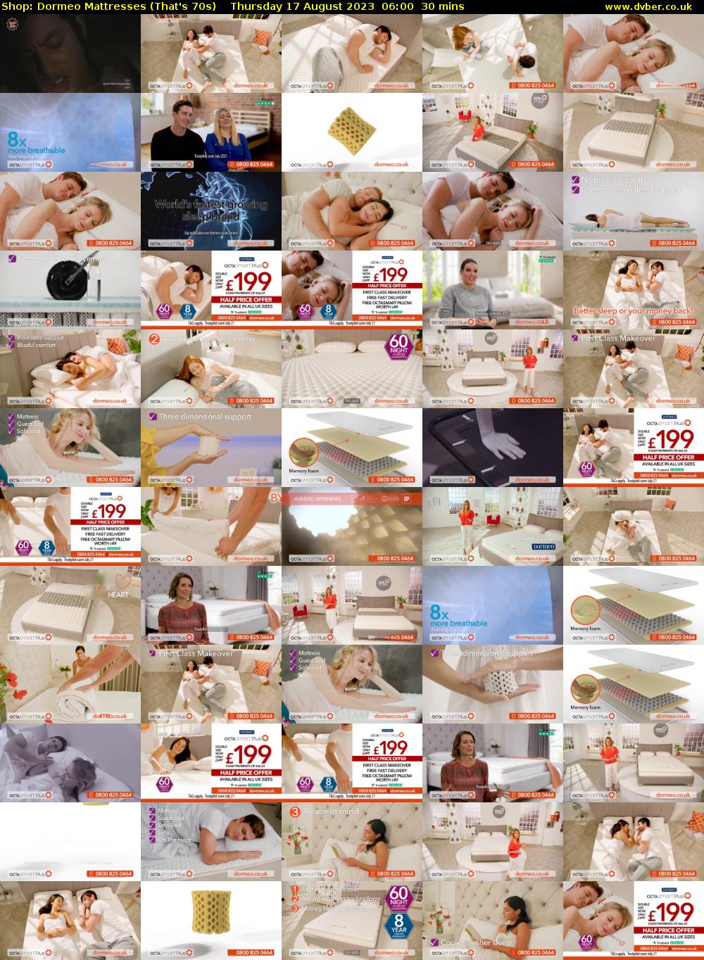 Shop: Dormeo Mattresses (That's 70s) Thursday 17 August 2023 06:00 - 06:30