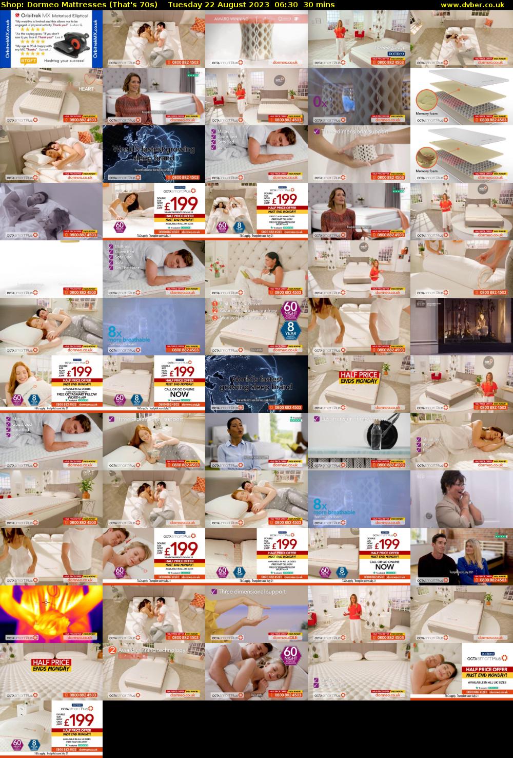 Shop: Dormeo Mattresses (That's 70s) Tuesday 22 August 2023 06:30 - 07:00