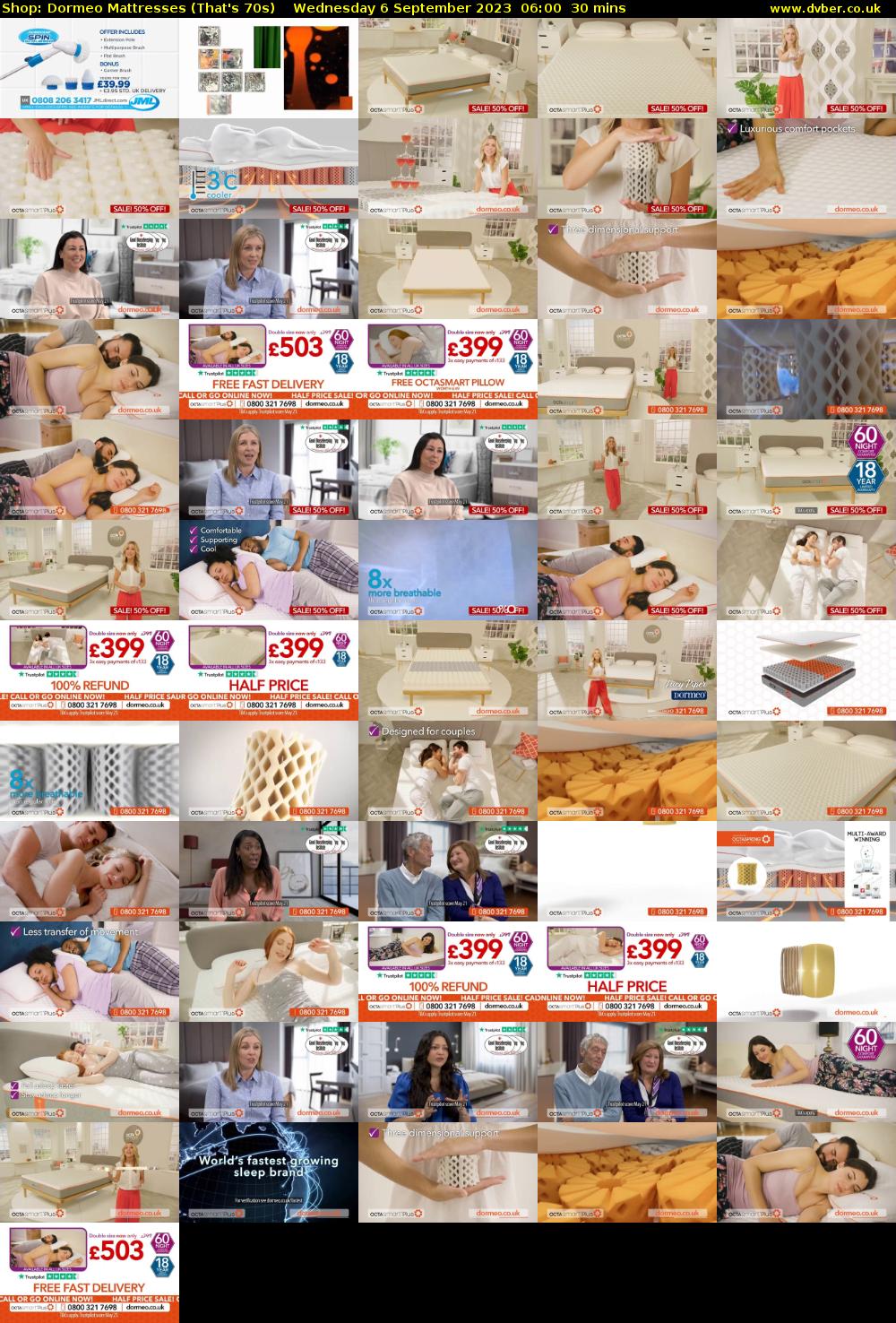 Shop: Dormeo Mattresses (That's 70s) Wednesday 6 September 2023 06:00 - 06:30