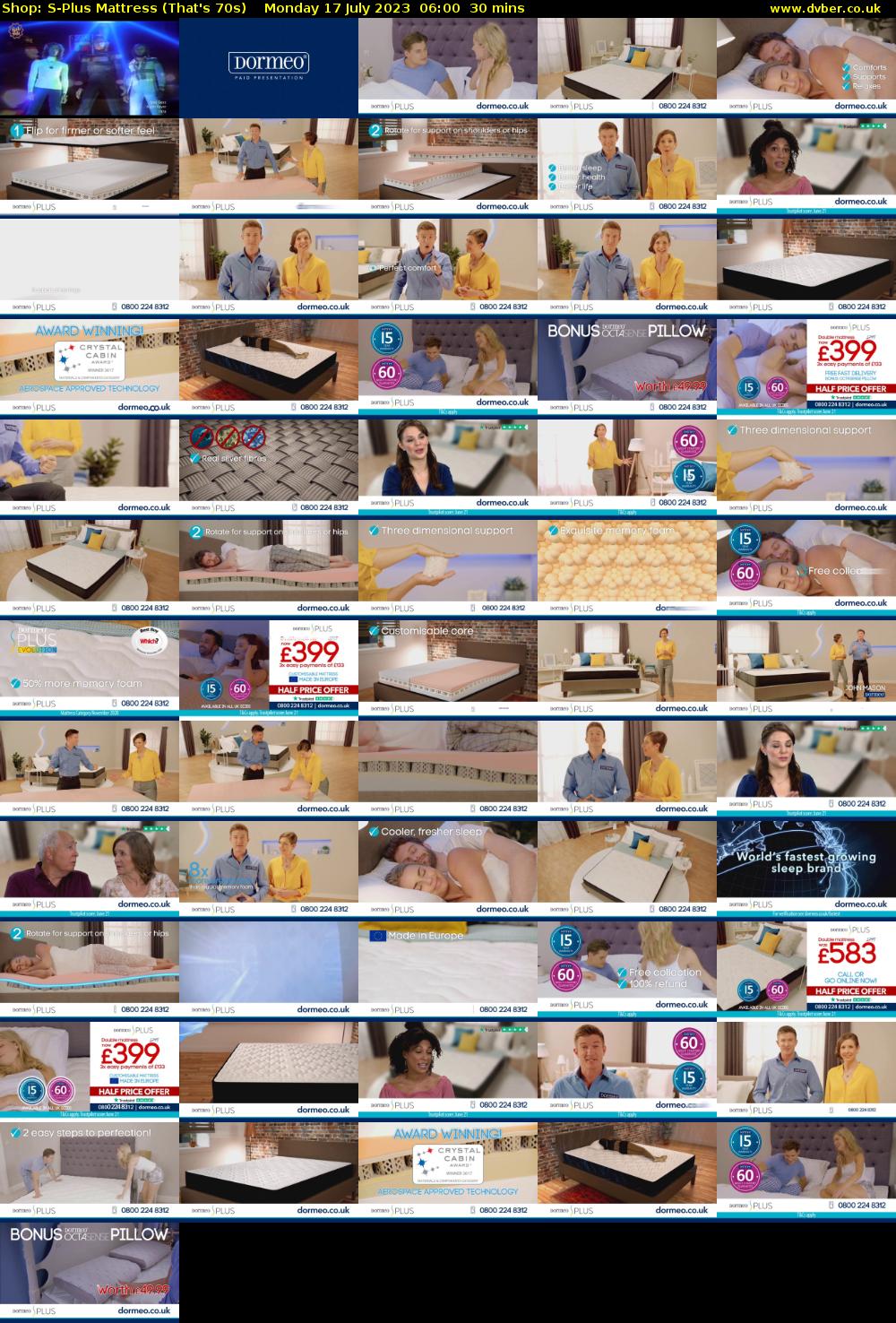 Shop: S-Plus Mattress (That's 70s) Monday 17 July 2023 06:00 - 06:30